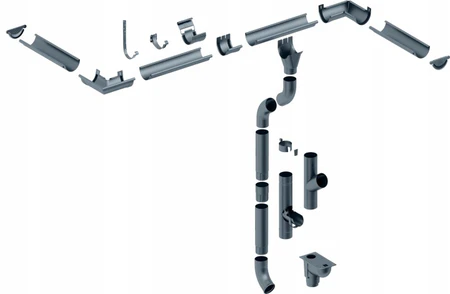 Lej spustowy sztucer do BUDMAT FLAMINGO 150/100 silver / 9006