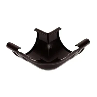 Łuk plastikowy zewnętrzny 90° do rynny Galeco PVC 110 ciemnobrązowy