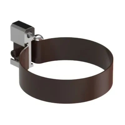 Obejma metalowa do dybla Stal brąz ciemny 100 mm RAL8019 Galeco