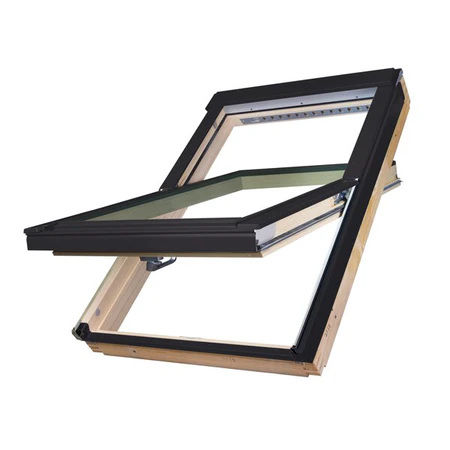 Okno dachowe obrotowe drewniane Fakro FTP-V U4 RAL 9005 FSC 55x78