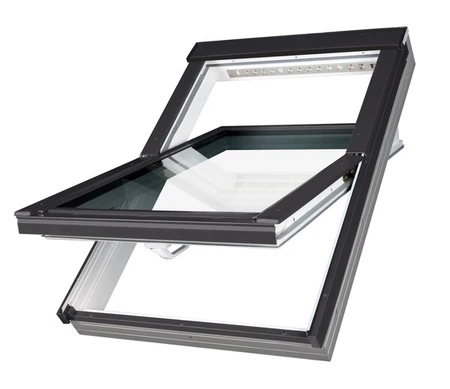 Okno dachowe obrotowe Fakro PTP-V U4 antracyt RAL 7016 55x98