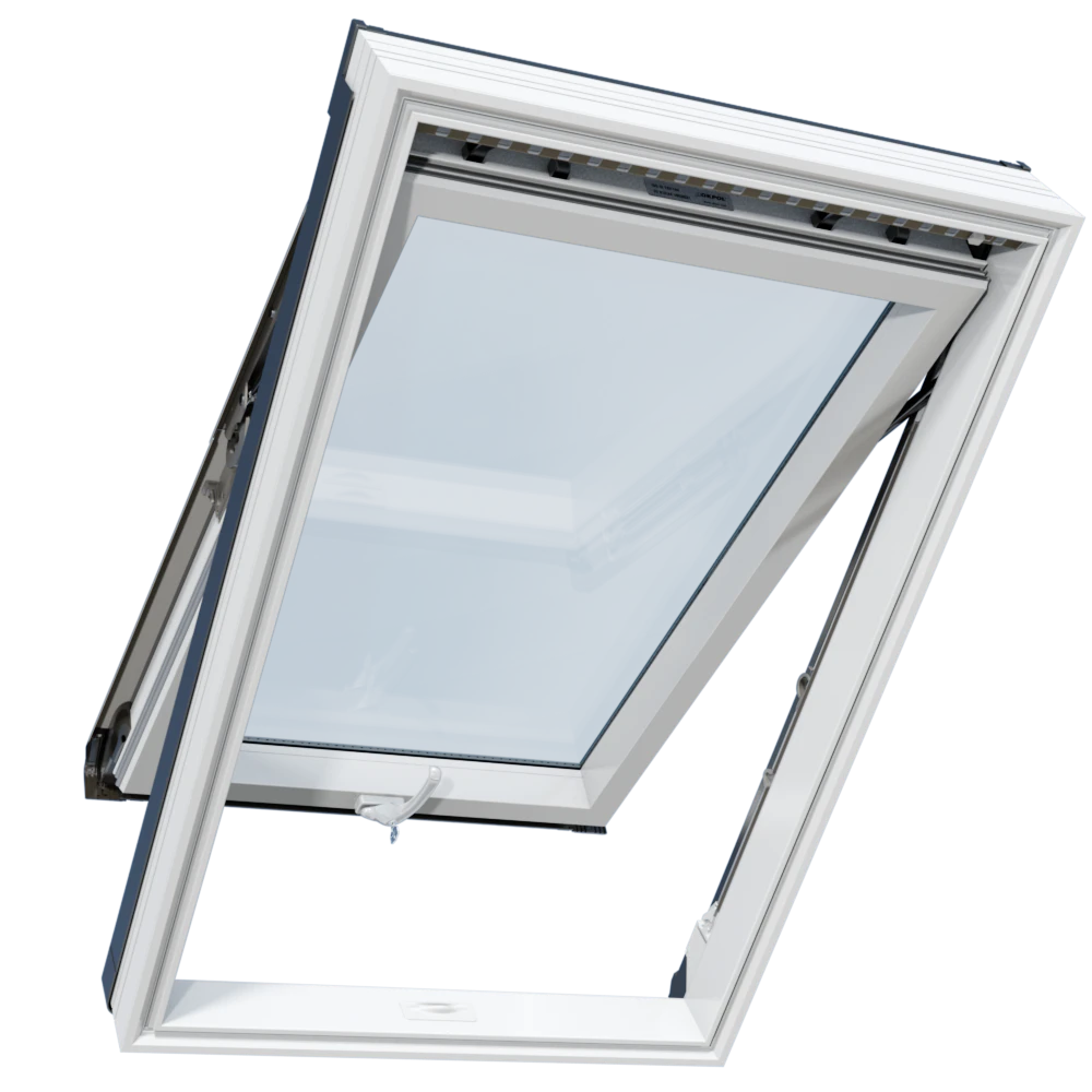 Okno dachowe PVC uchylno-przesuwne 2-szybowe RAL7016 OKPOL IGKV E2 78x98
