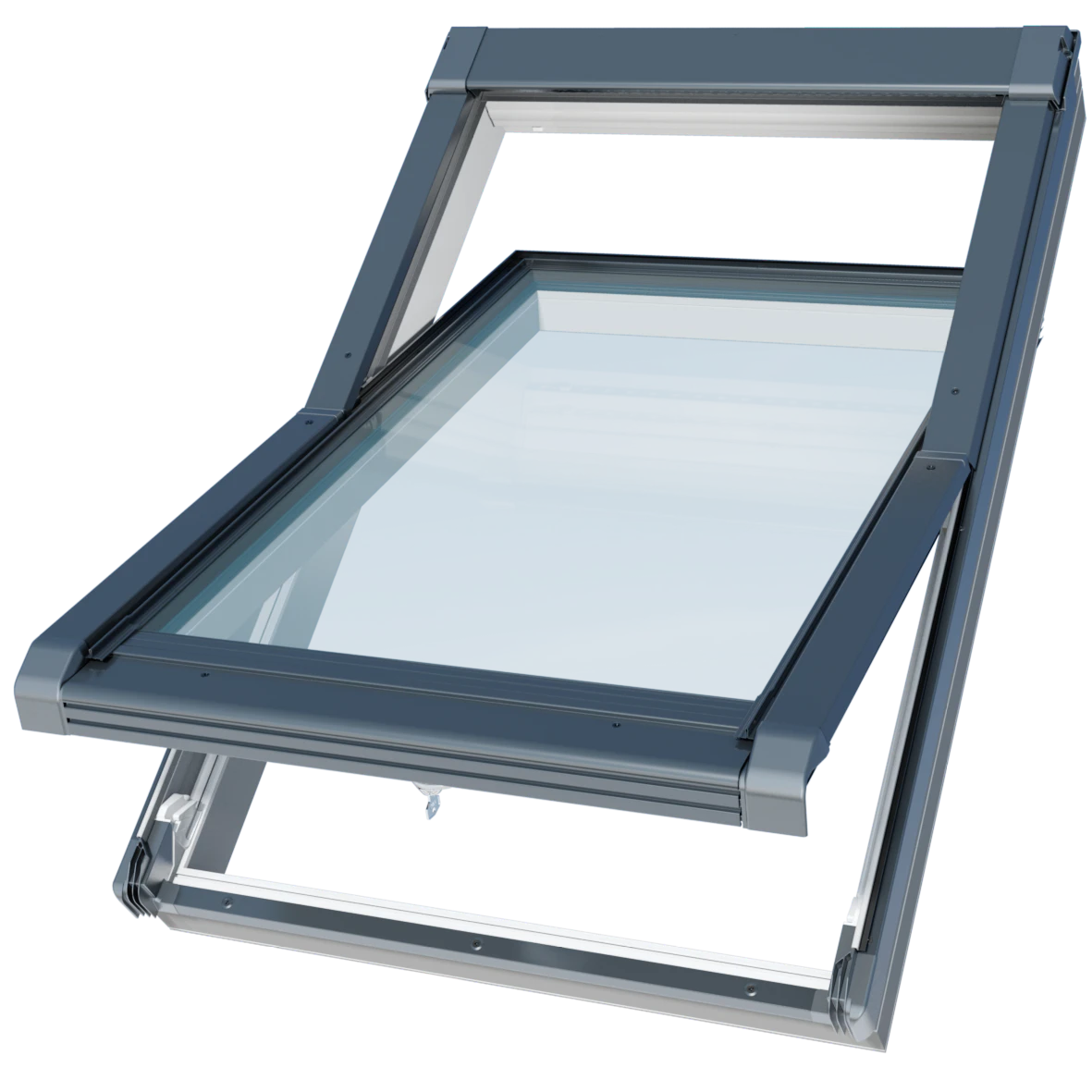 Okno dachowe z PVC obrotowe 2-szybowe RAL7016 OKPOL IGOV E2 55x78