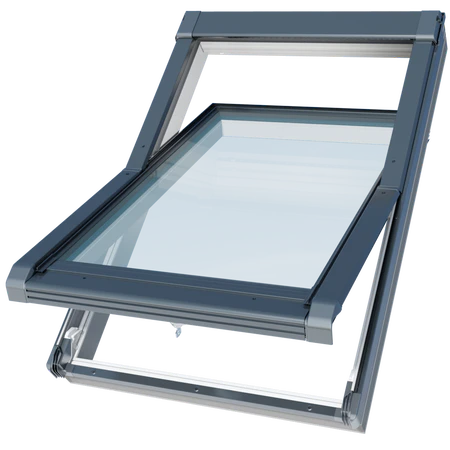 Okno dachowe z PVC obrotowe 2-szybowe RAL7016 OKPOL IGOV E2 78x98