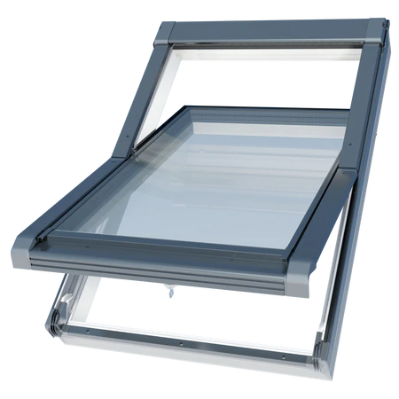 Okno dachowe z PVC obrotowe 3-szybowe RAL7016 OKPOL IGOV N22 66x140