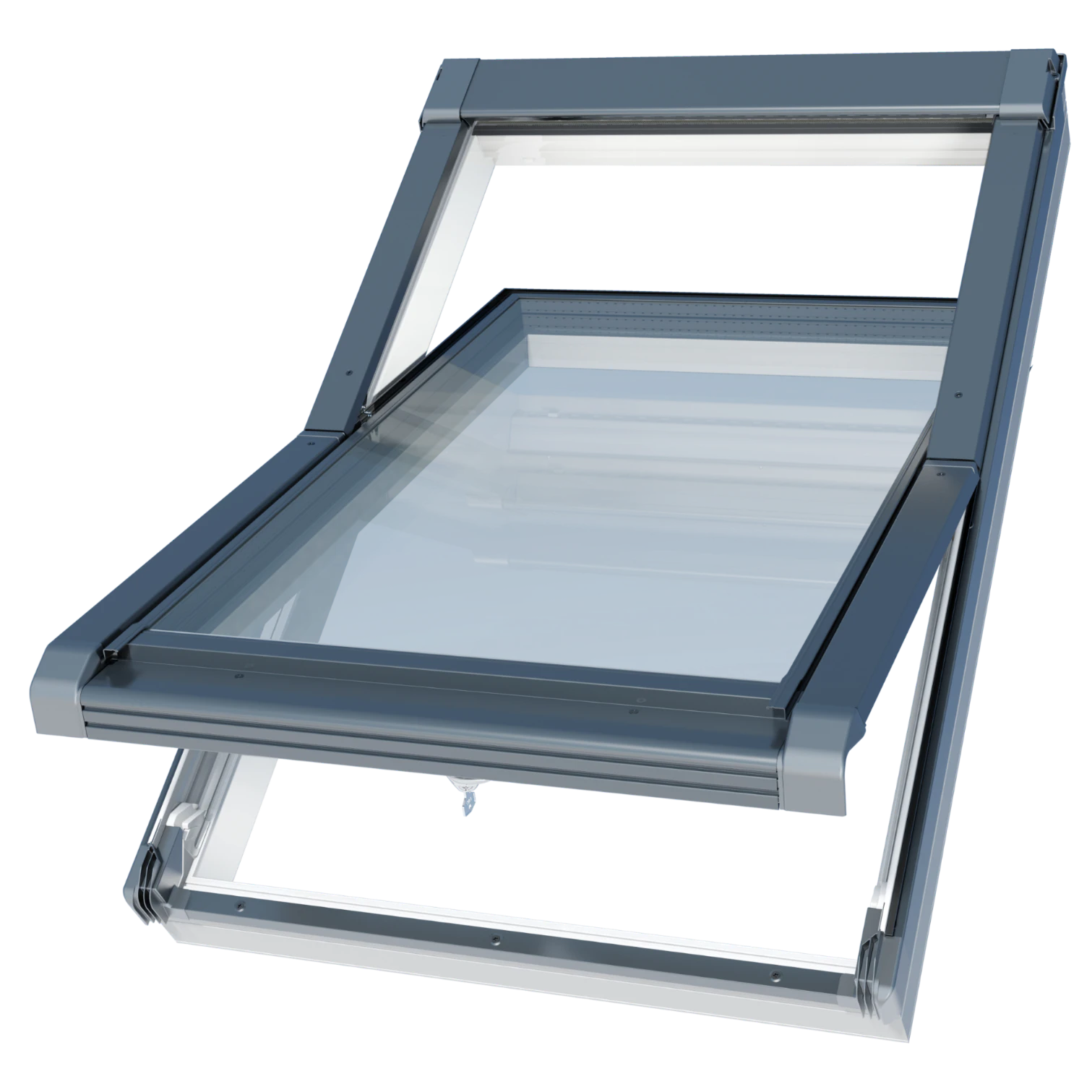Okno dachowe z PVC obrotowe 3-szybowe RAL7016 OKPOL IGOV N23 78x118