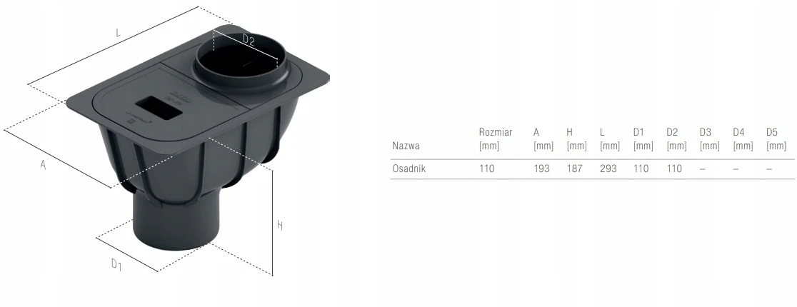 Osadnik rynnowy czyszczak Bryza 110 mm brązowy RAL 8017