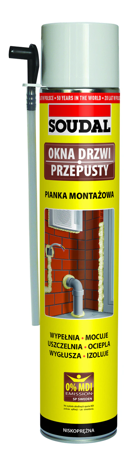 Pianka montażowa wężykowa uszczelniająca SOUDAL 750ml od +5 st