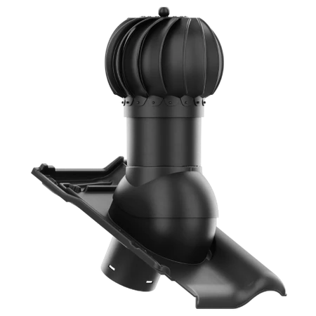 RLK-125-02-D01 Kominek obrotowy Rotoline do dachówki ceramicznej Titania fi 125mm kulisty ANTRACYT ANGOBA/CZARNA GLAZURA