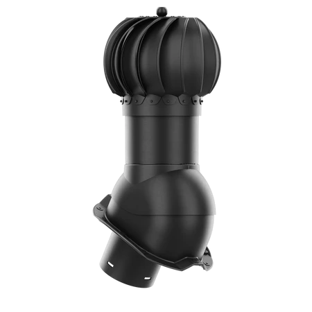 RLK-125-02-PJ Kominek obrotowy Rotoline do blachodachówki profil J fi 125mm kulisty czarny