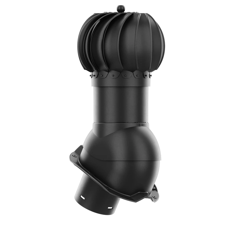 RLK-125-02-PJ Kominek obrotowy Rotoline do blachodachówki profil J fi 125mm kulisty czarny