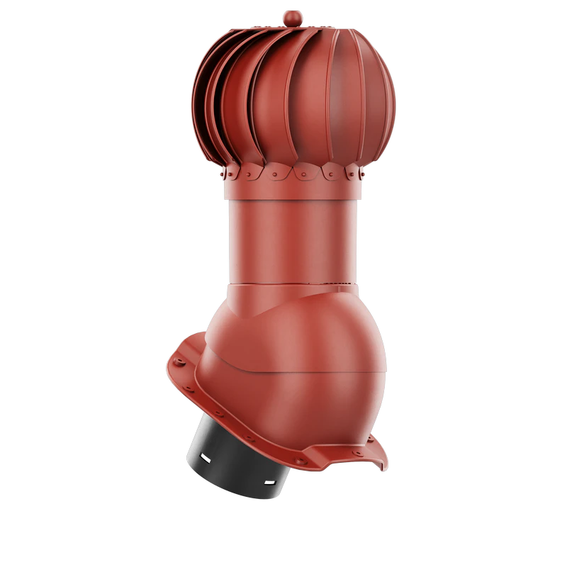 RLK-125-04-PC Kominek obrotowy Rotoline do blachodachówki profil C fi 125mm kulisty czerwony