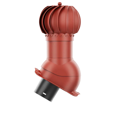 RLK-125-04-PC Kominek obrotowy Rotoline do blachodachówki profil C fi 125mm kulisty czerwony