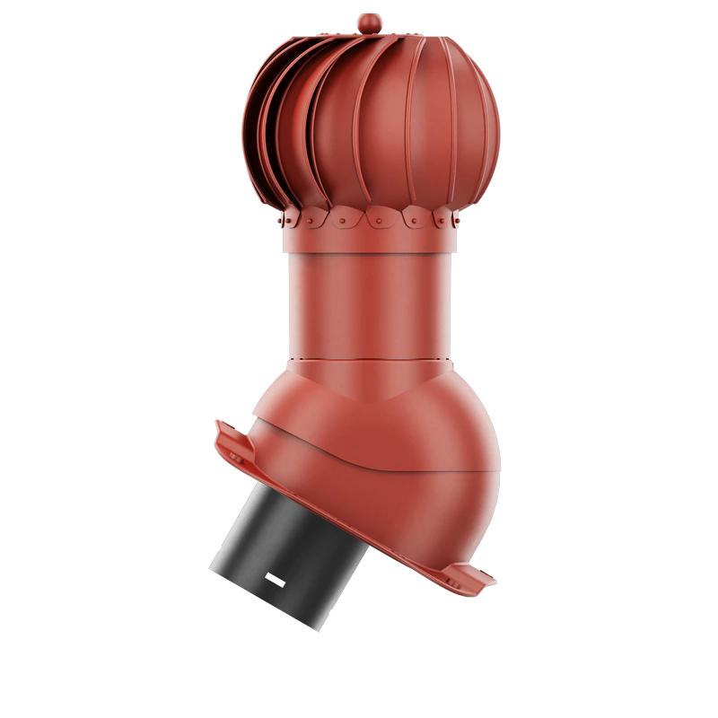 RLK-125-04-PC Kominek obrotowy Rotoline do blachodachówki profil C fi 125mm kulisty czerwony