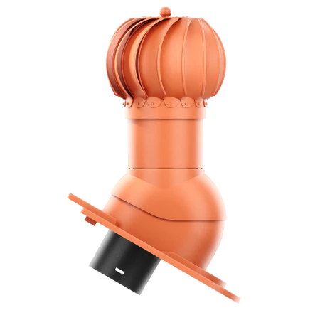 RLK-125-06-D11 Kominek obrotowy Rotoline do dachówki karpiówki krycie w koronkę fi 125mm kulisty ceglasty