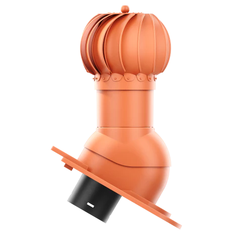 RLK-125-06-D11 Kominek obrotowy Rotoline do dachówki karpiówki krycie w koronkę fi 125mm kulisty ceglasty