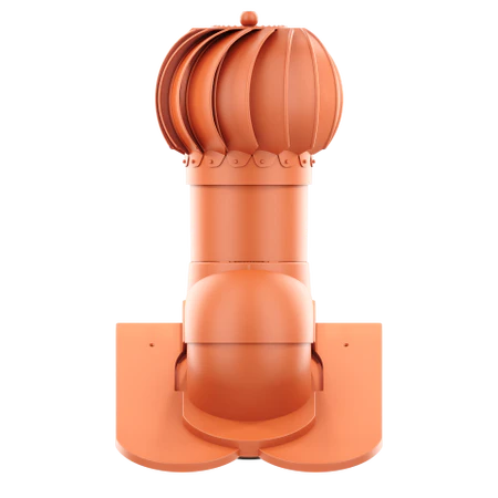 RLK-125-06-D11 Kominek obrotowy Rotoline do dachówki karpiówki krycie w koronkę fi 125mm kulisty ceglasty
