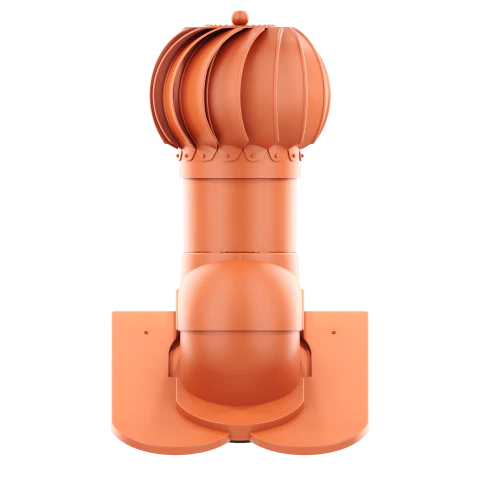RLK-125-06-D11 Kominek obrotowy Rotoline do dachówki karpiówki krycie w koronkę fi 125mm kulisty ceglasty
