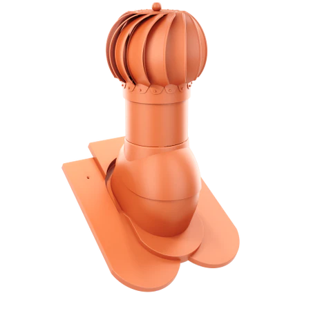 RLK-125-06-D11 Kominek obrotowy Rotoline do dachówki karpiówki krycie w koronkę fi 125mm kulisty ceglasty