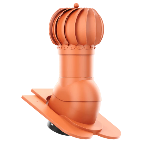 RLK-125-06-D11 Kominek obrotowy Rotoline do dachówki karpiówki krycie w koronkę fi 125mm kulisty ceglasty
