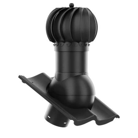RLK-125-09-PA Kominek obrotowy Rotoline do blachodachówki profil A fi 125mm kulisty antracytowy