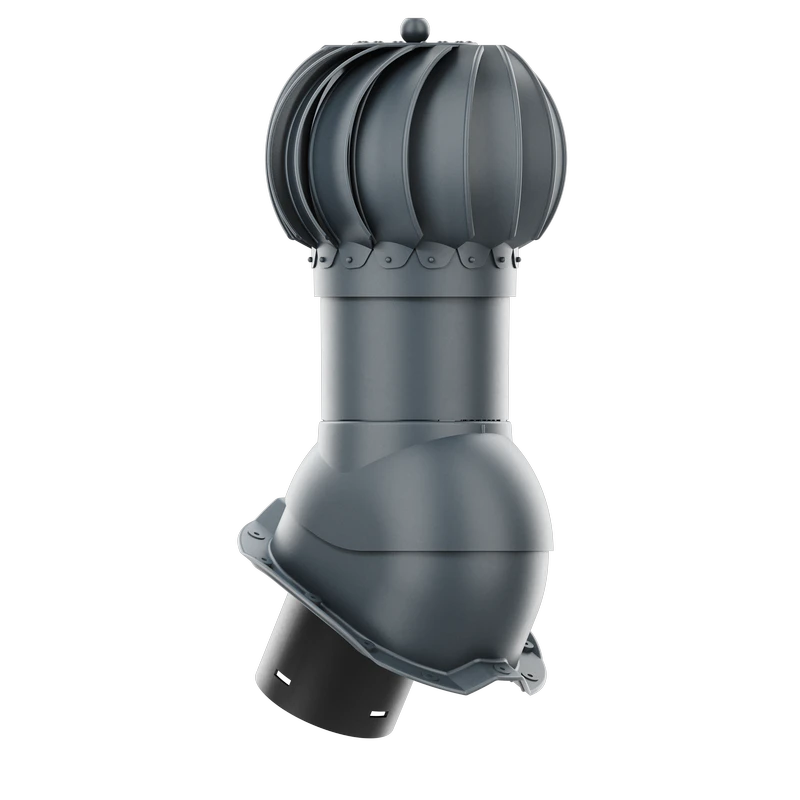 RLK-125-09-PJ Kominek obrotowy Rotoline do blachodachówki profil J fi 125mm kulisty antracytowy