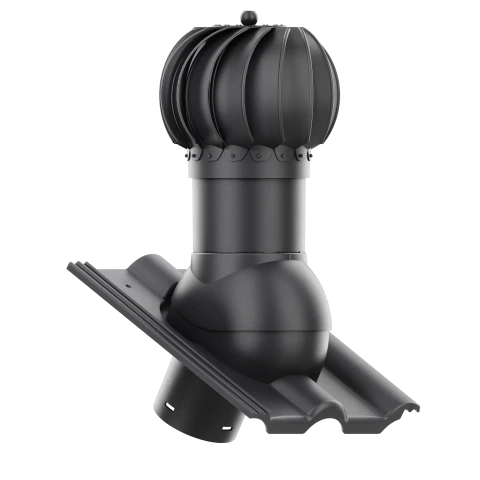 RLK-125-18-D18 Kominek obrotowy Rotoline do dachówki cementowej Heidelberg fi 125mm kulisty PLANAR GRAFITOWA