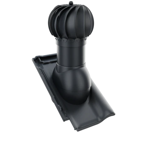 RLK-125-19-D03 Kominek obrotowy Rotoline do dachówki ceramicznej Piemont fi 125mm kulisty ANTRACYT/GRAFIT ANGOBA