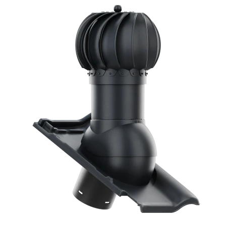 RLK-125-19-D03 Kominek obrotowy Rotoline do dachówki ceramicznej Piemont fi 125mm kulisty ANTRACYT/GRAFIT ANGOBA