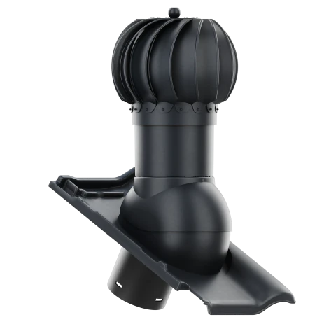 RLK-125-19-D03 Kominek obrotowy Rotoline do dachówki ceramicznej Piemont fi 125mm kulisty ANTRACYT/GRAFIT ANGOBA