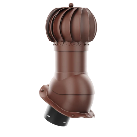 RLK-150-01-PG Kominek obrotowy Rotoline do blachodachówki profil G fi 150mm kulisty brąz