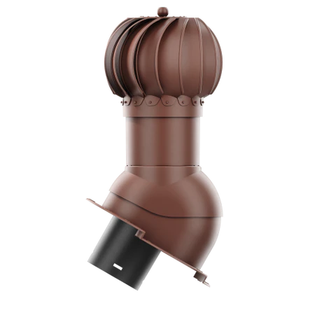 RLK-150-01-PK Kominek obrotowy Rotoline do blachy dachówkowej karpiówki fi 150mm kulisty brąz