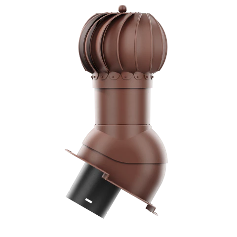 RLK-150-01-PK Kominek obrotowy Rotoline do blachy dachówkowej karpiówki fi 150mm kulisty brąz