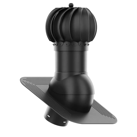 RLK-150-02-KPG Kominek obrotowy Rotoline pod gont/pape fi 150mm kulisty czarny
