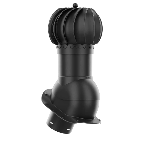 RLK-150-02-PB Kominek obrotowy Rotoline do blachodachówki profil B fi 150mm kulisty czarny