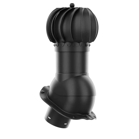RLK-150-02-PG Kominek obrotowy Rotoline do blachodachówki profil G fi 150mm kulisty czarny