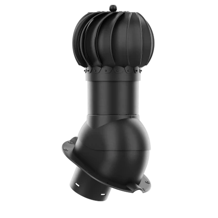 RLK-150-02-PM Kominek obrotowy Rotoline do blachodachówki profil M fi 150mm kulisty czarny