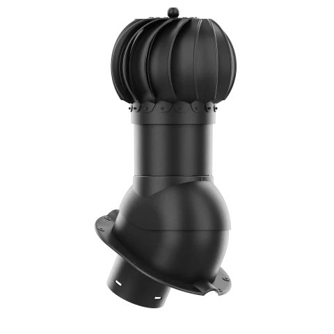 RLK-150-02-PM Kominek obrotowy Rotoline do blachodachówki profil M fi 150mm kulisty czarny