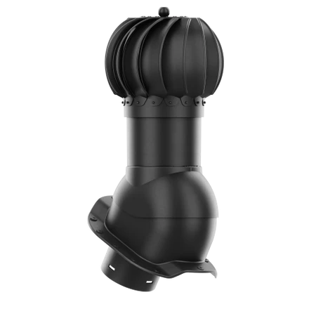 RLK-150-02-PR Kominek obrotowy Rotoline do blachodachówki profil R fi 150mm kulisty czarny
