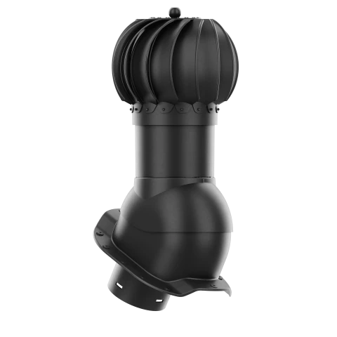 RLK-150-02-PR Kominek obrotowy Rotoline do blachodachówki profil R fi 150mm kulisty czarny