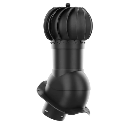 RLK-150-02-PW Kominek obrotowy Rotoline do blachodachówki profil W fi 150mm kulisty czarny