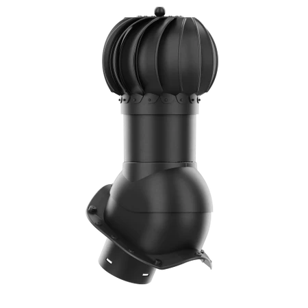 RLK-150-02-PX Kominek obrotowy Rotoline do blachodachówki profil X fi 150mm kulisty czarny