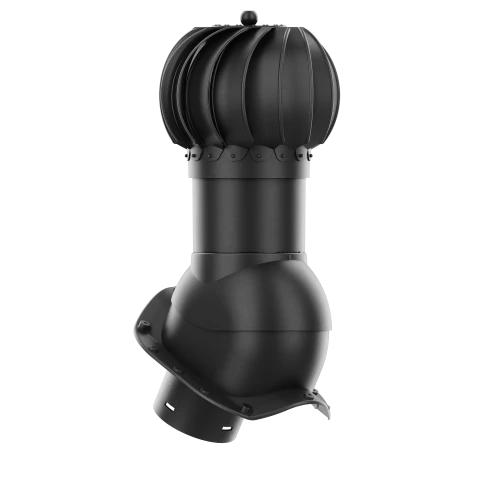 RLK-150-02-PX Kominek obrotowy Rotoline do blachodachówki profil X fi 150mm kulisty czarny