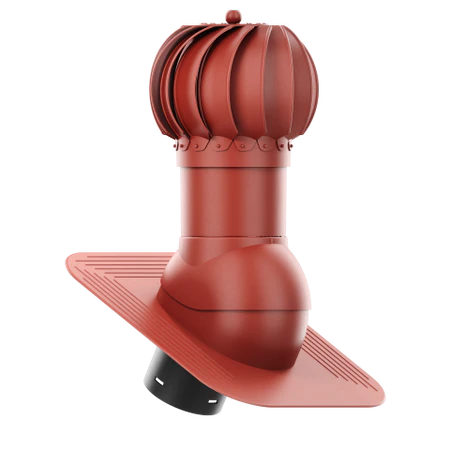 RLK-150-04-KPG Kominek obrotowy Rotoline pod gont/pape fi 150mm kulisty czerwony