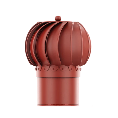 RLK-150-04-PE Kominek obrotowy Rotoline do blachodachówki profil E fi 150mm kulisty czerwony