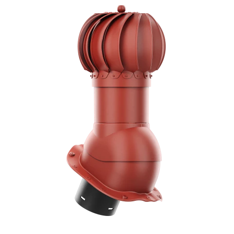 RLK-150-04-PG Kominek obrotowy Rotoline do blachodachówki profil G fi 150mm kulisty czerwony