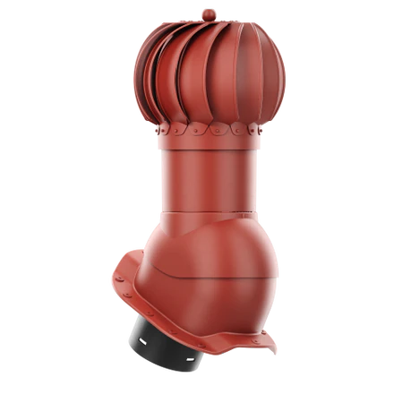 RLK-150-04-PR Kominek obrotowy Rotoline do blachodachówki profil R fi 150mm kulisty czerwony