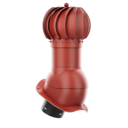 RLK-150-04-PW Kominek obrotowy Rotoline do blachodachówki profil W fi 150mm kulisty czerwony