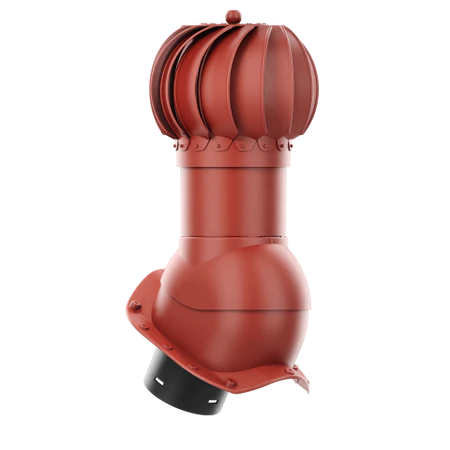 RLK-150-04-PX Kominek obrotowy Rotoline do blachodachówki profil X fi 150mm kulisty czerwony