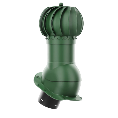 RLK-150-05-PB Kominek obrotowy Rotoline do blachodachówki profil B fi 150mm kulisty zielony
